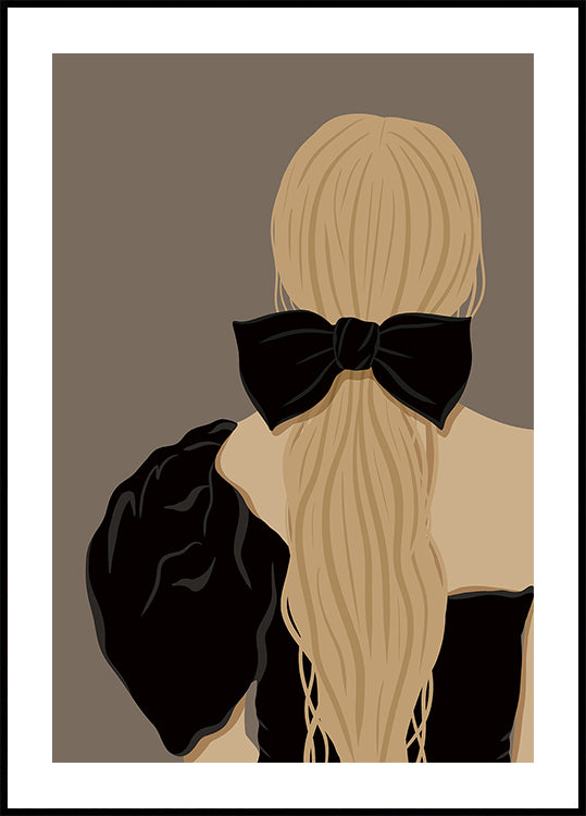 Frau mit schwarzer Schleife Poster - Posterbox.dk