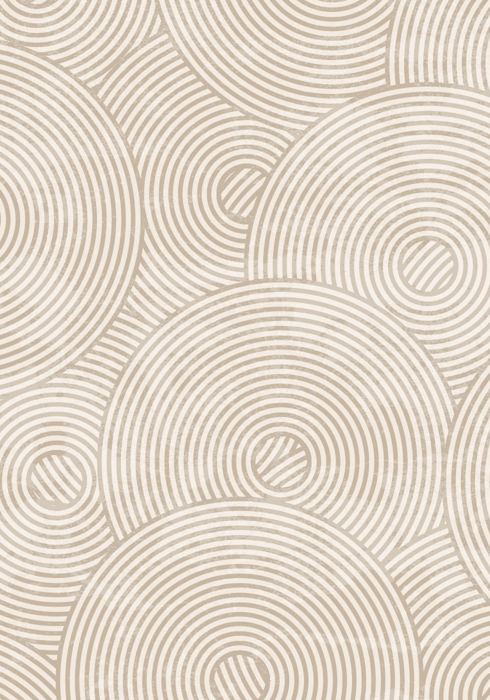 eine beige-weiße Tapete mit Kreisen darauf