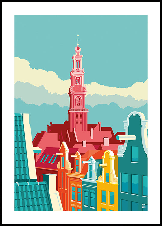 Amsterdam Westerkerk Jordaan Plakat - Posterbox