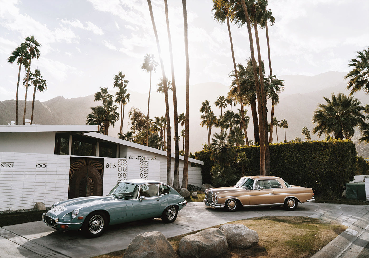 Retro-Autos in Palm Springs Poster - Posterbox.dk
