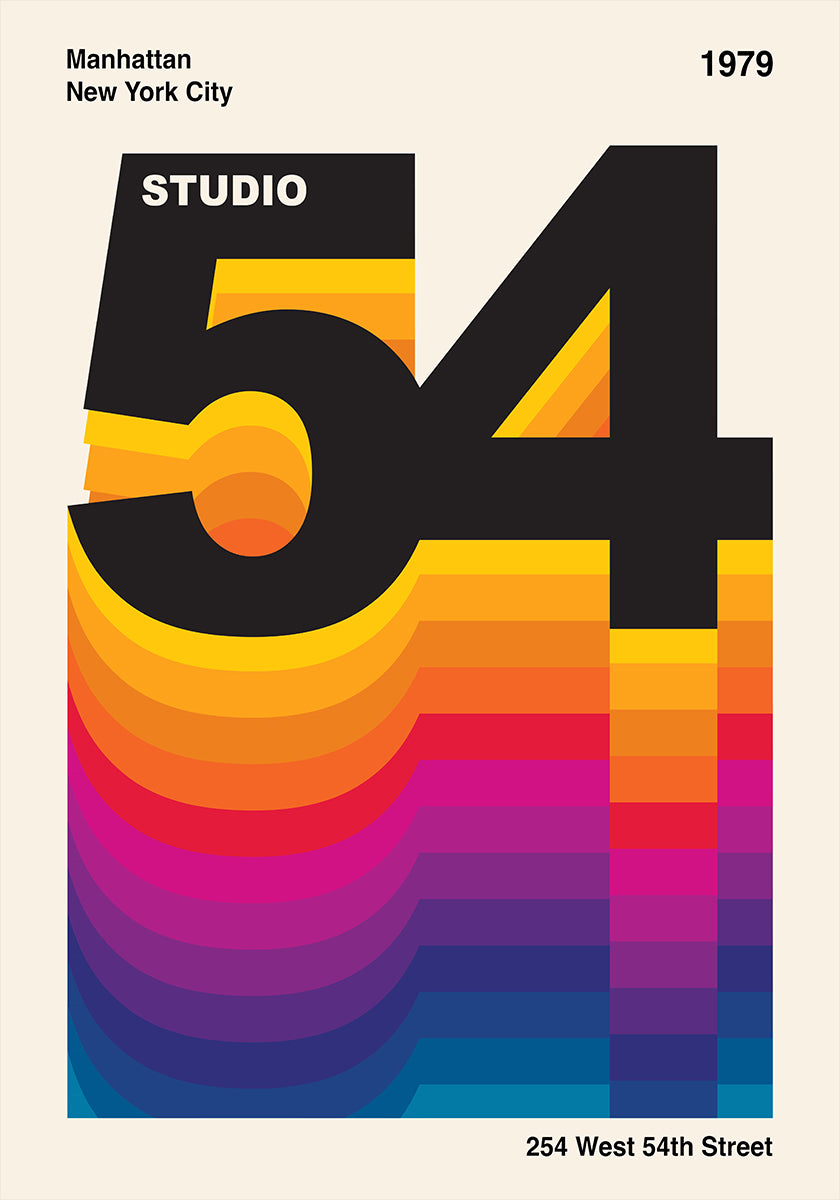 Studio 54 Retro Design Plakat - Posterbox
