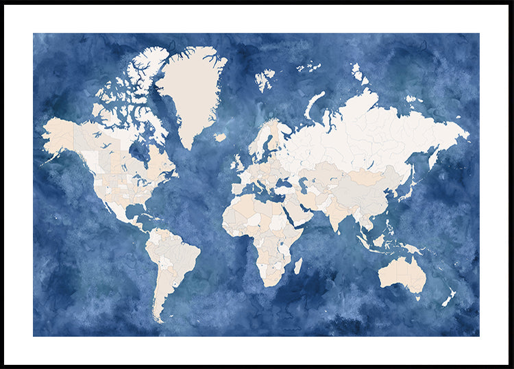 Hudson world map Plakat - Posterbox