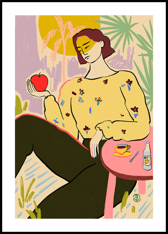 Woman With Apple - Posterbox