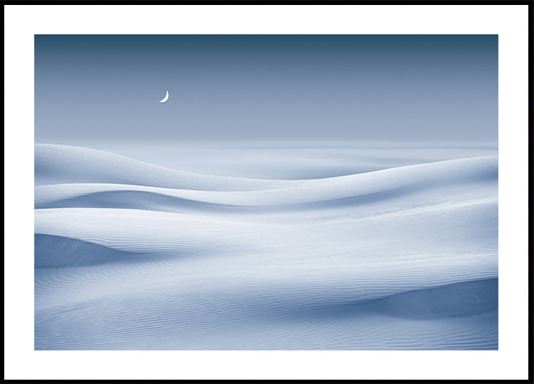 Moonlit Snow Waves Plakat - Posterbox
