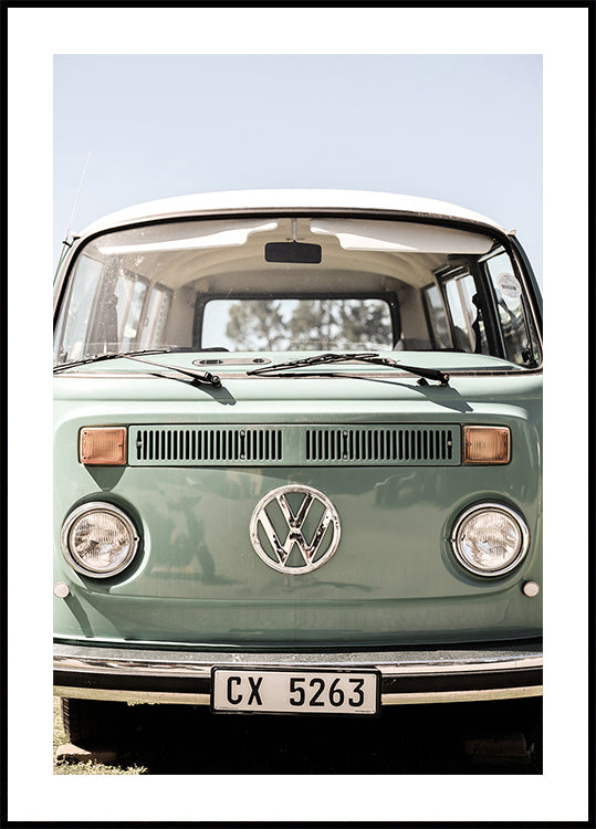 Classic Design In Soft Green Tones Cars Plakat - Posterbox