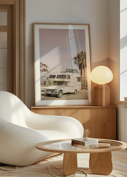 Vintage Camper Parked - Posterbox