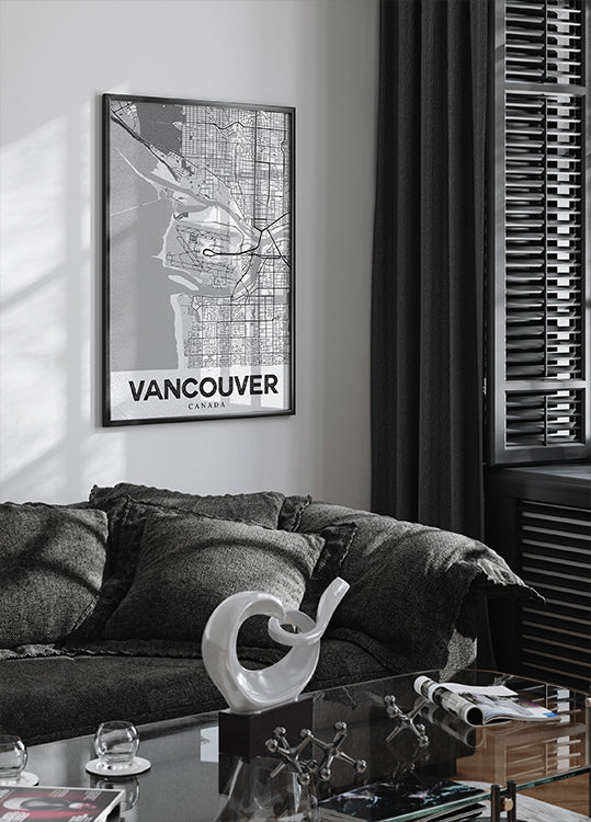 Vancouver White Plakat - Posterbox