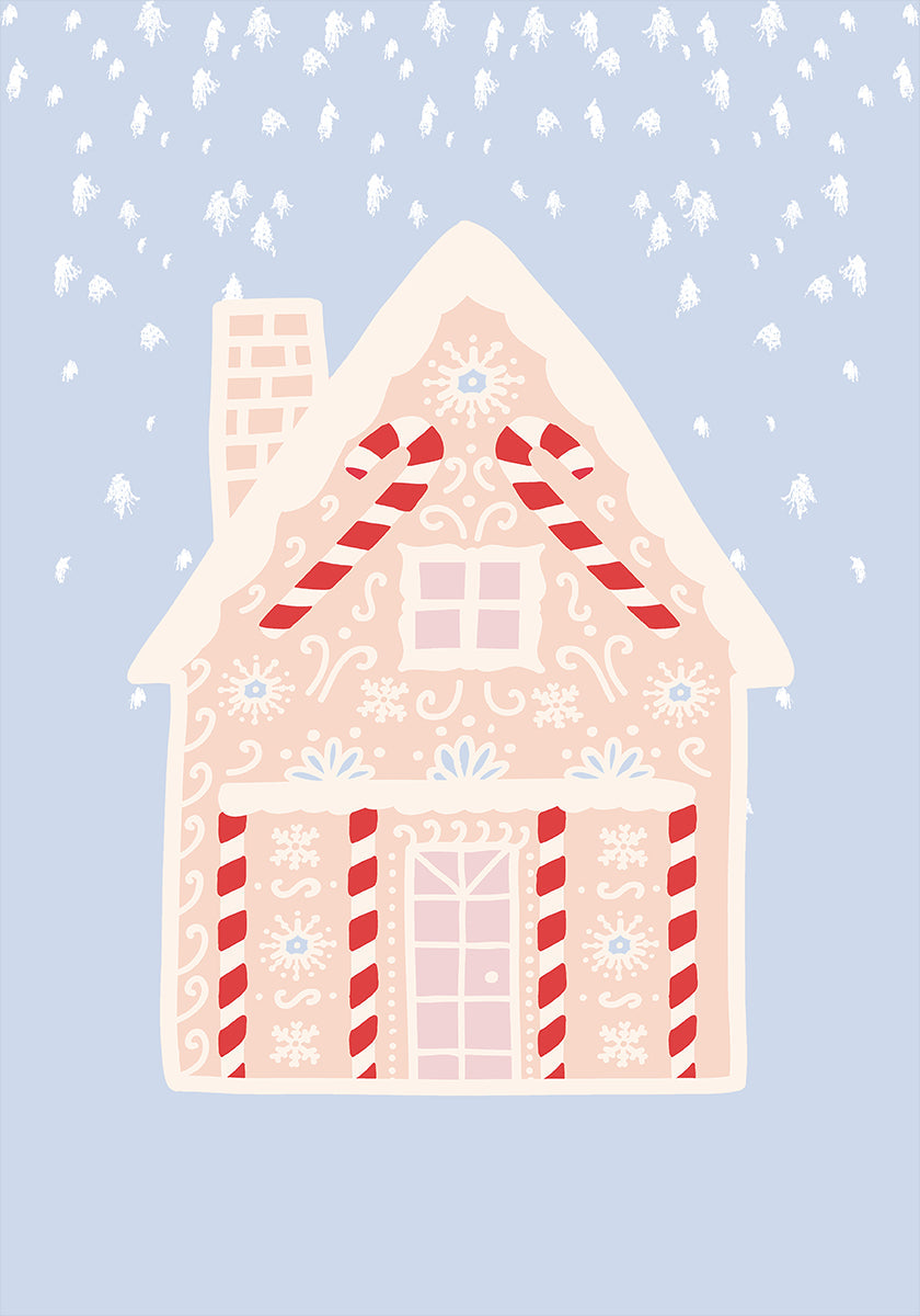 Blue Gingerbread House Plakat - Posterbox