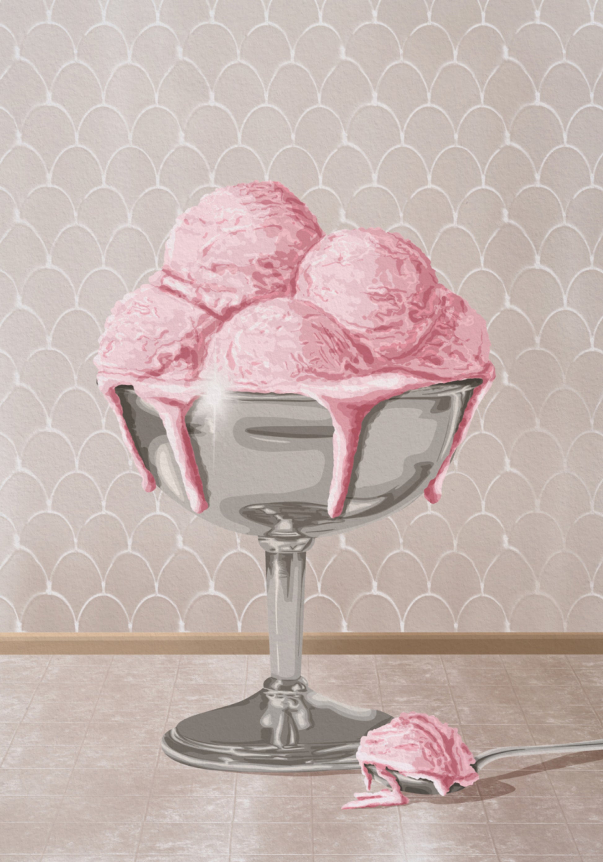 Süßer rosa Meltdown