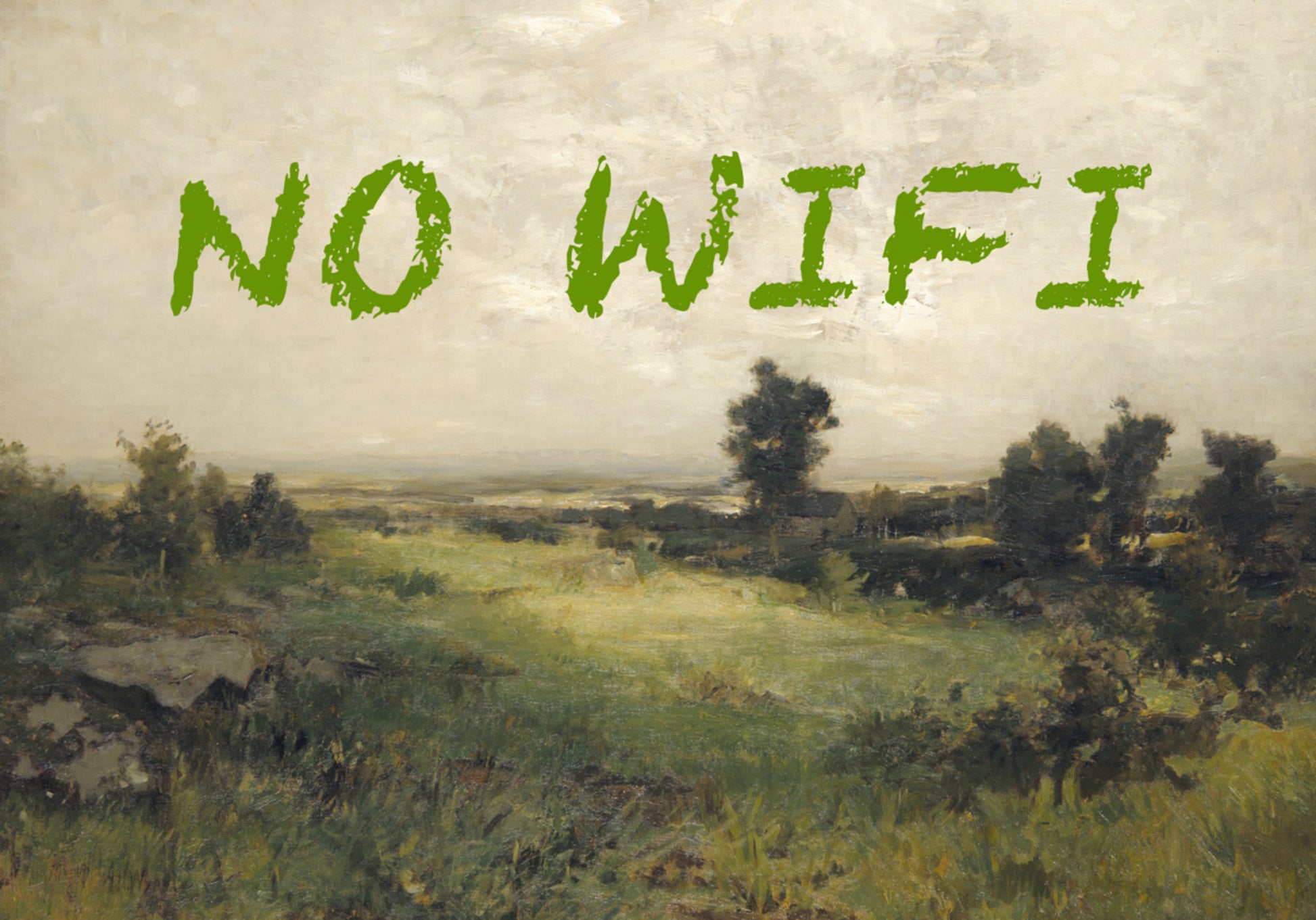 Klassische Landschaft, kein WLAN