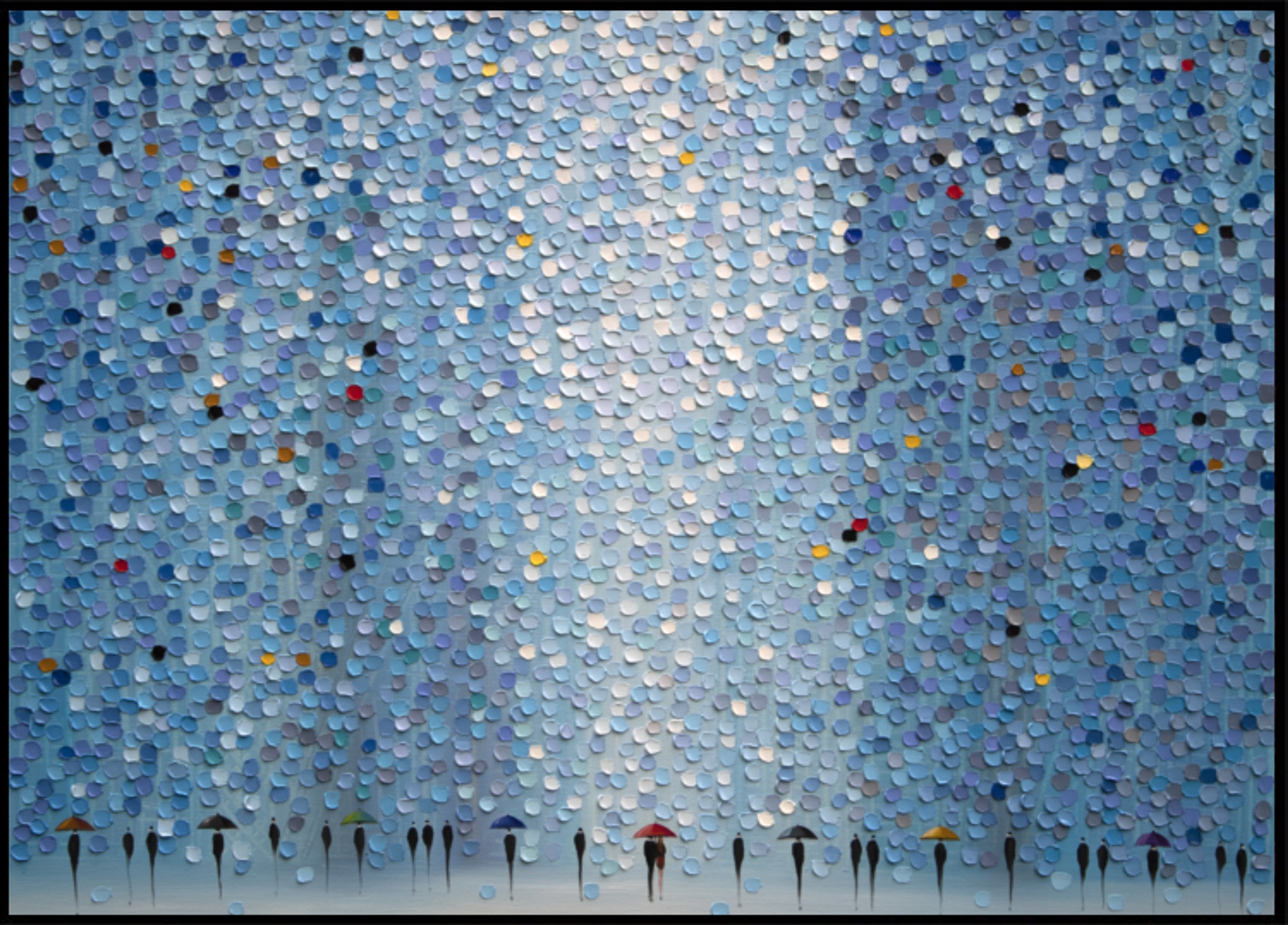 Regenschirme im Regen