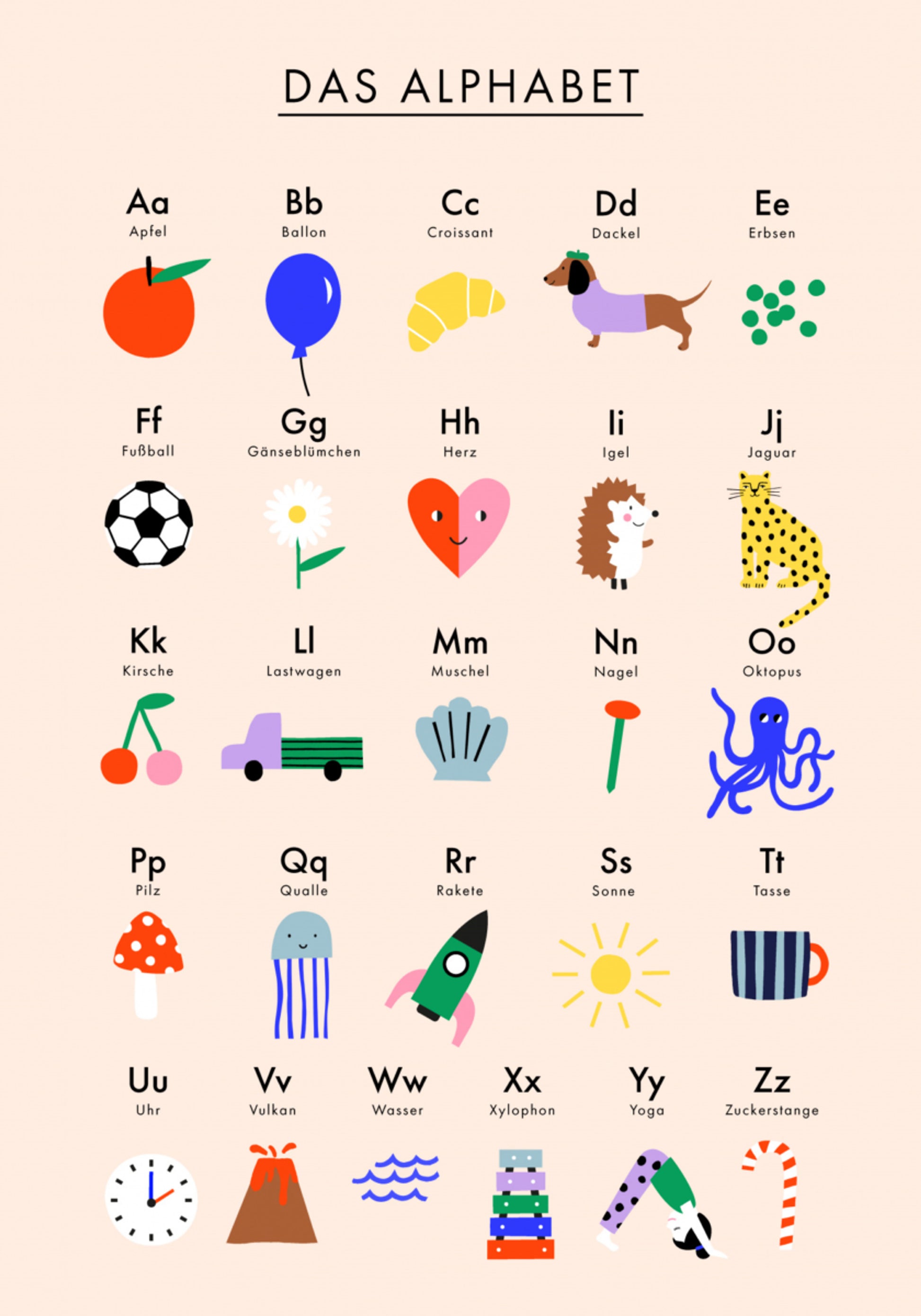 Niedliches deutsches Alphabet
