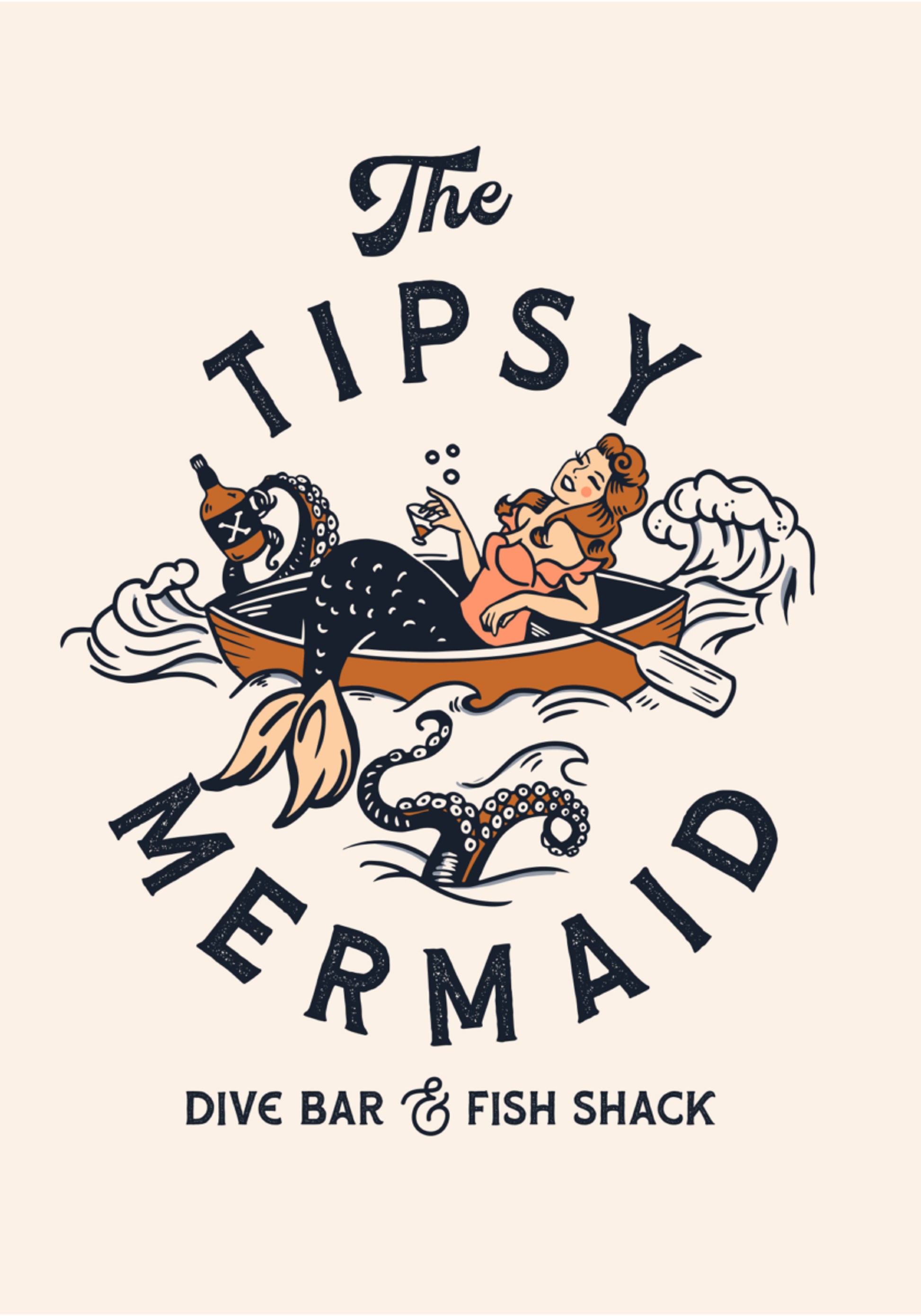 Tipsy Mermaid Dive Bar Meerjungfrau Kunst