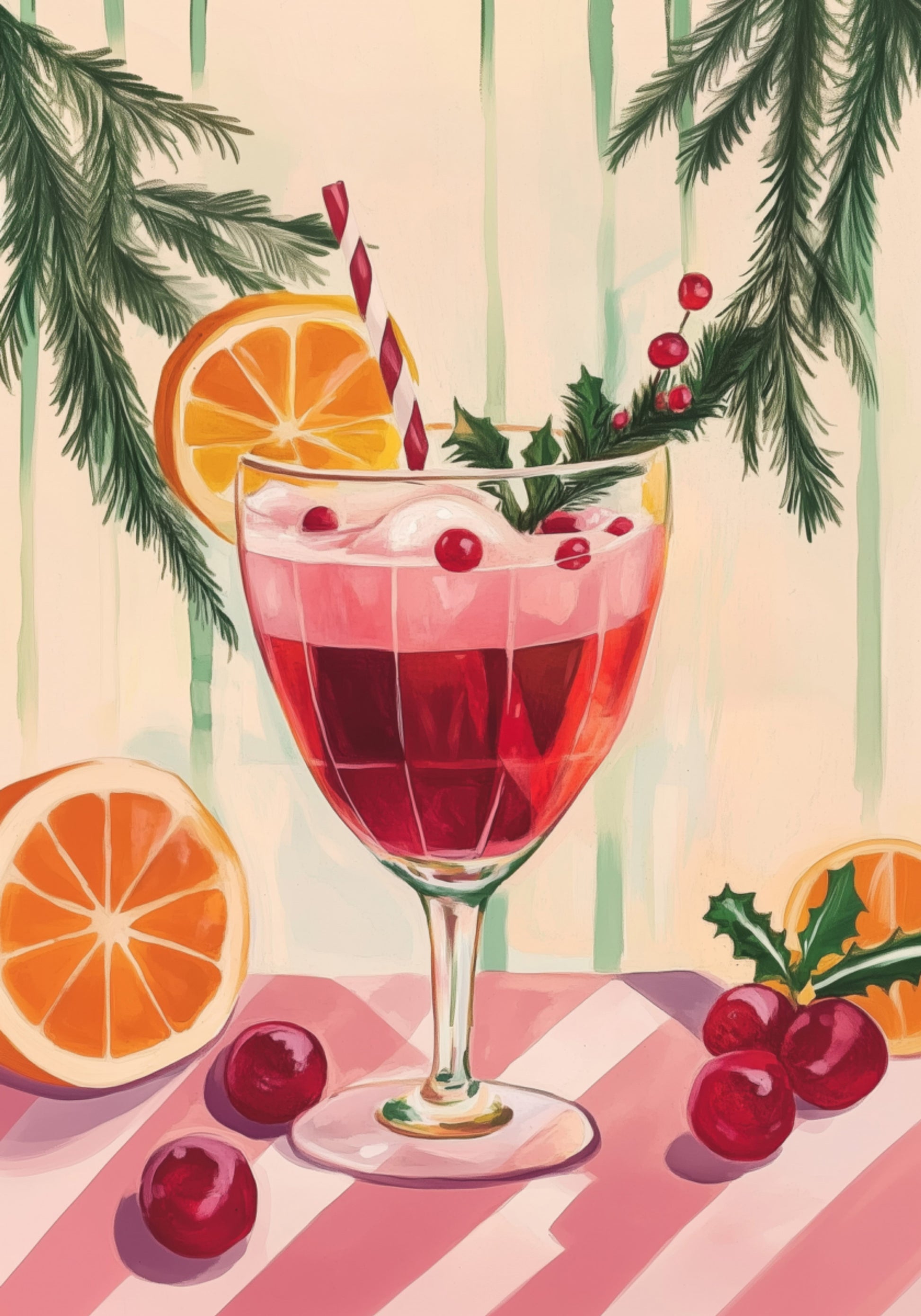 Weihnachtsroter Cocktail