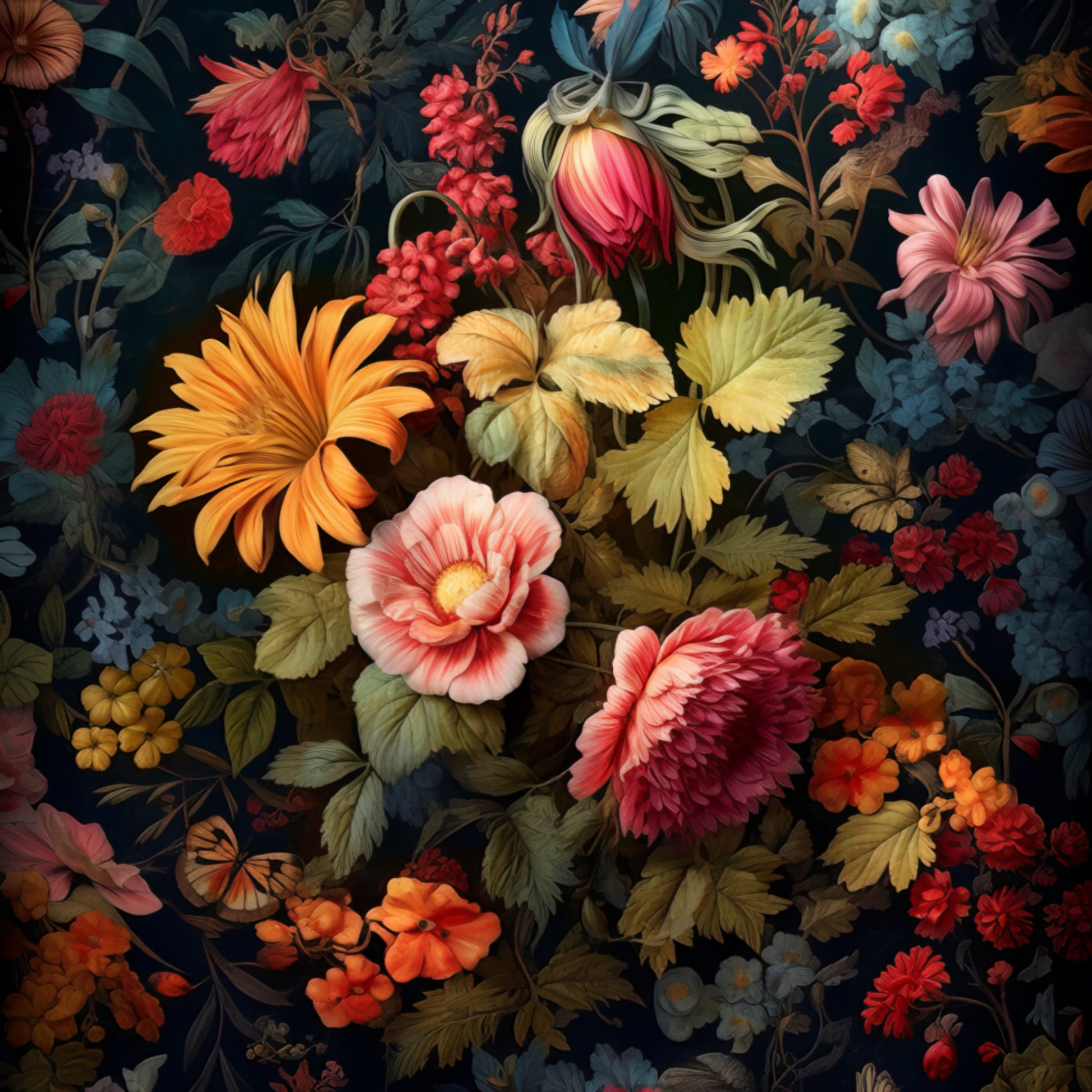 Üppige dunkle Blumenblüte