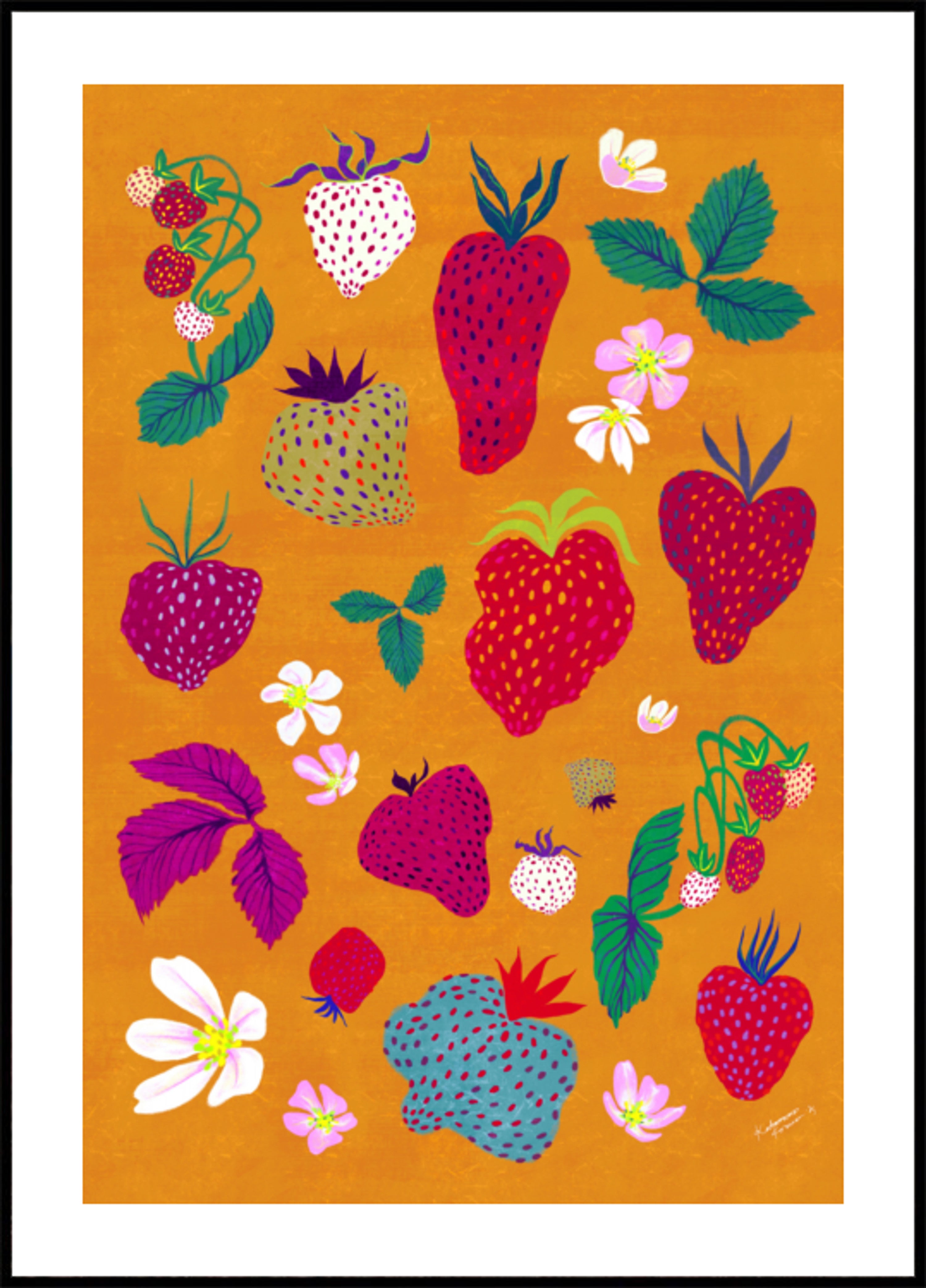 Buntes Erdbeerbeet