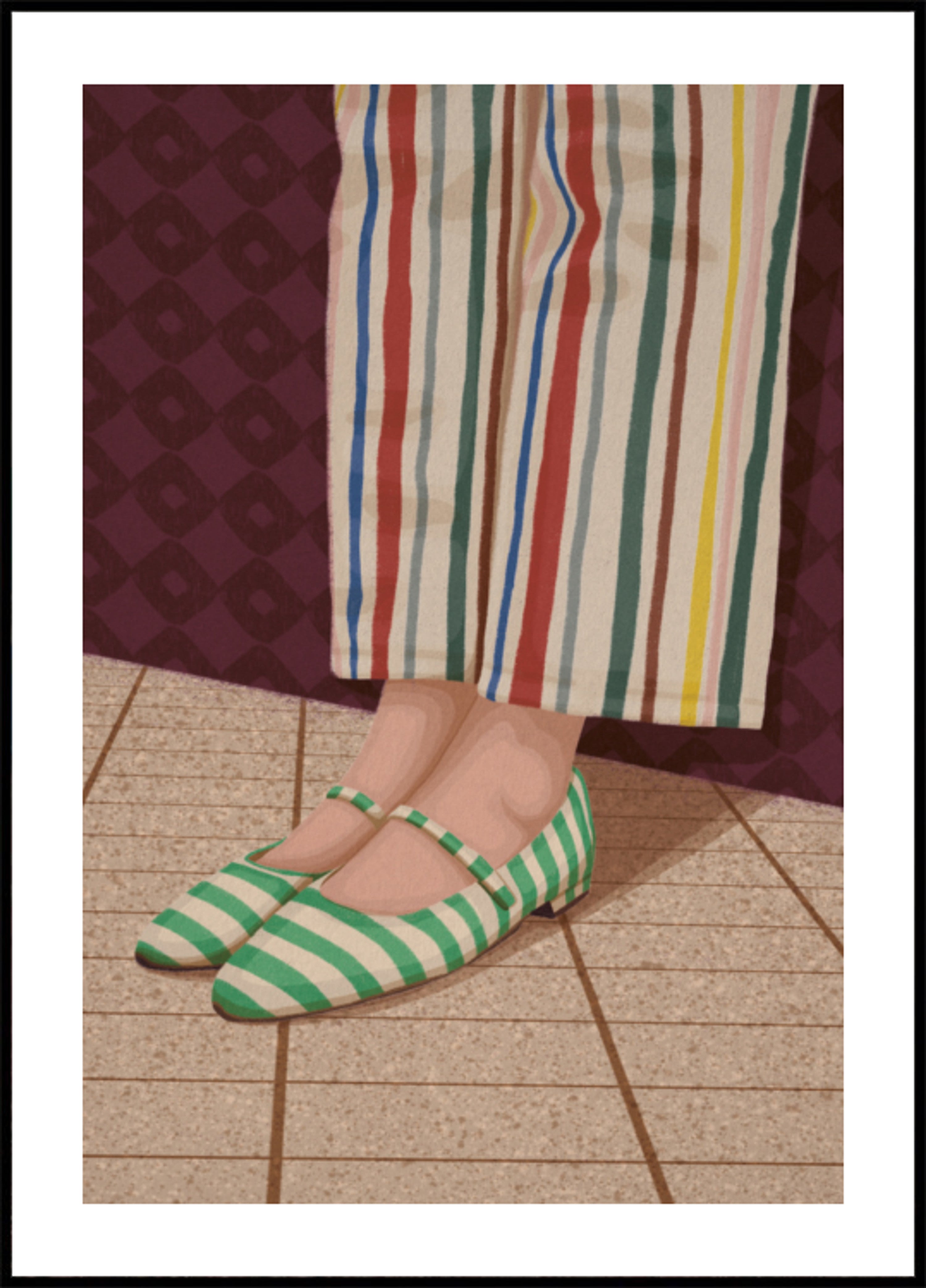 Bunt gestreifte Mary Janes