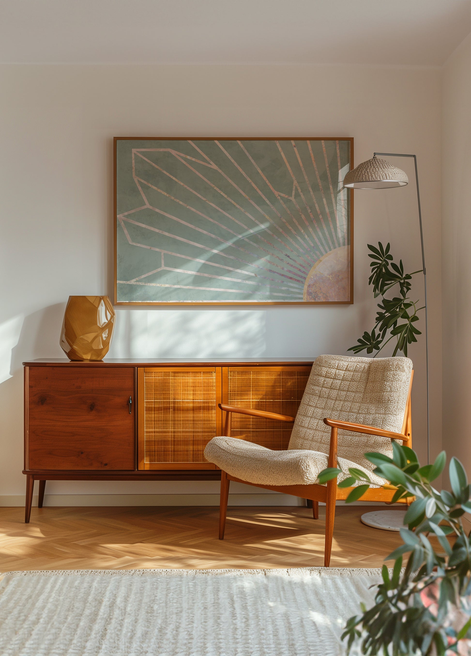 Eleganter geometrischer Sonnendurchbruch