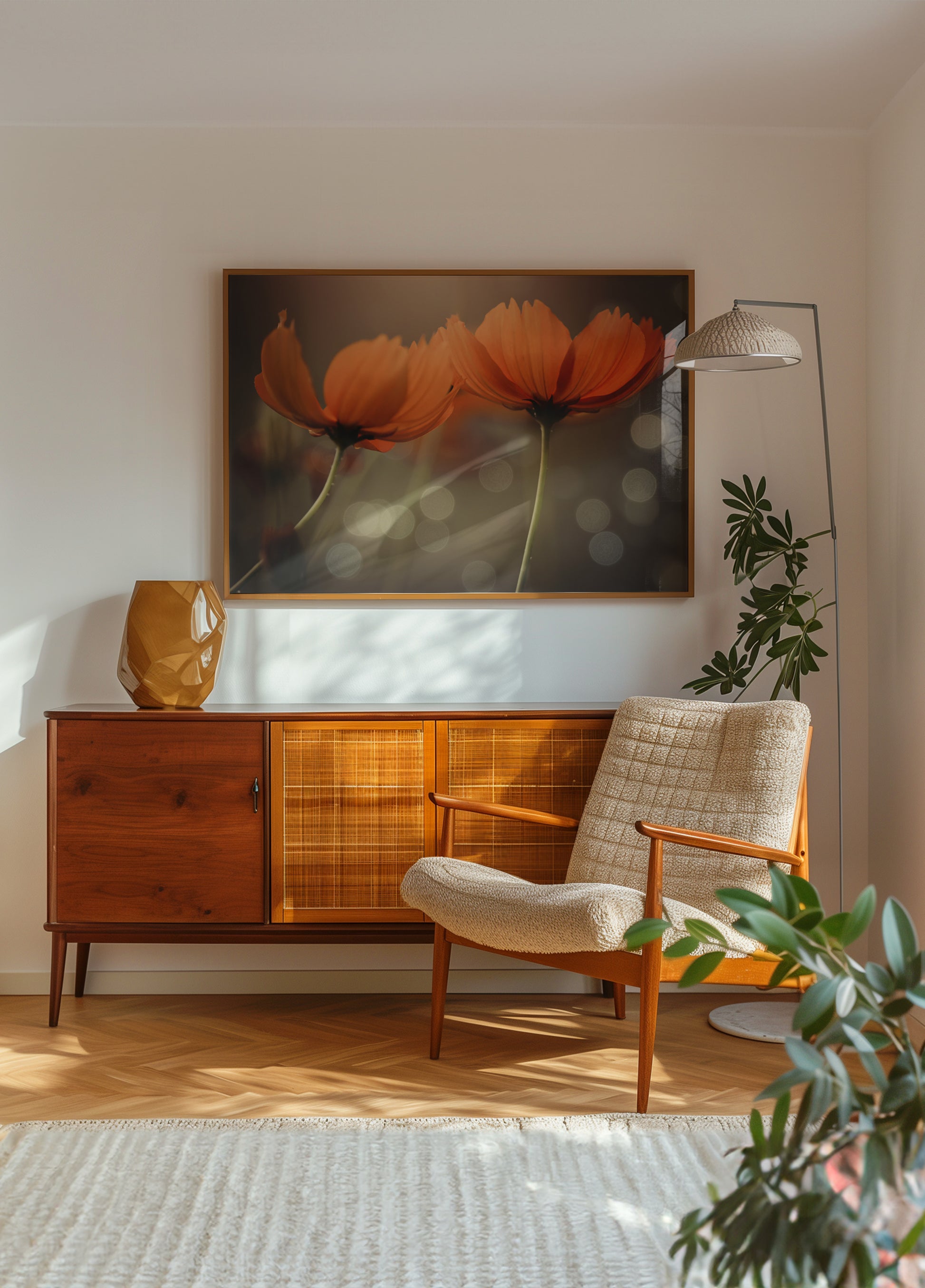 Glühende Kosmosblumen