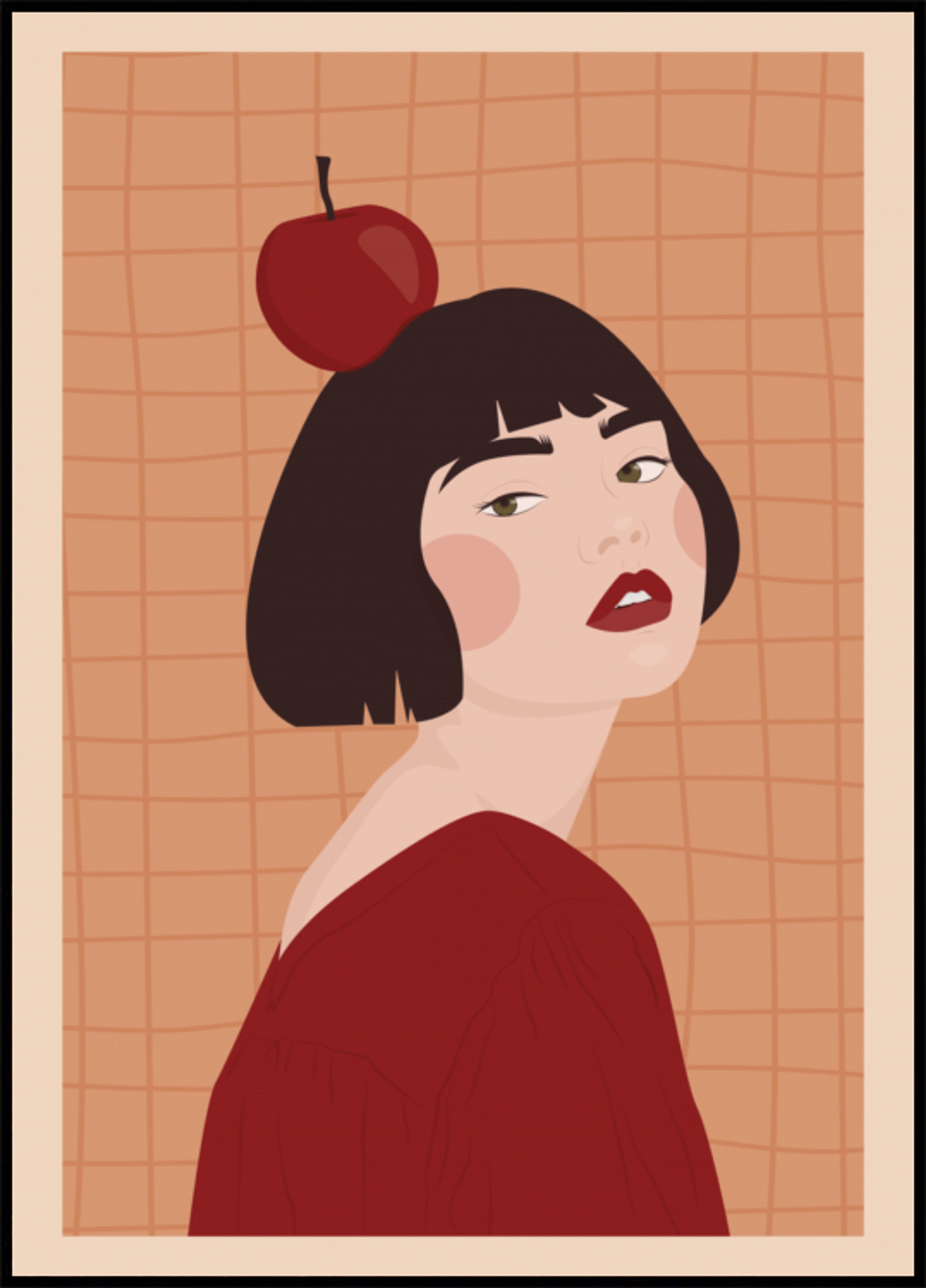 Selbstbewusste Frau mit Apple