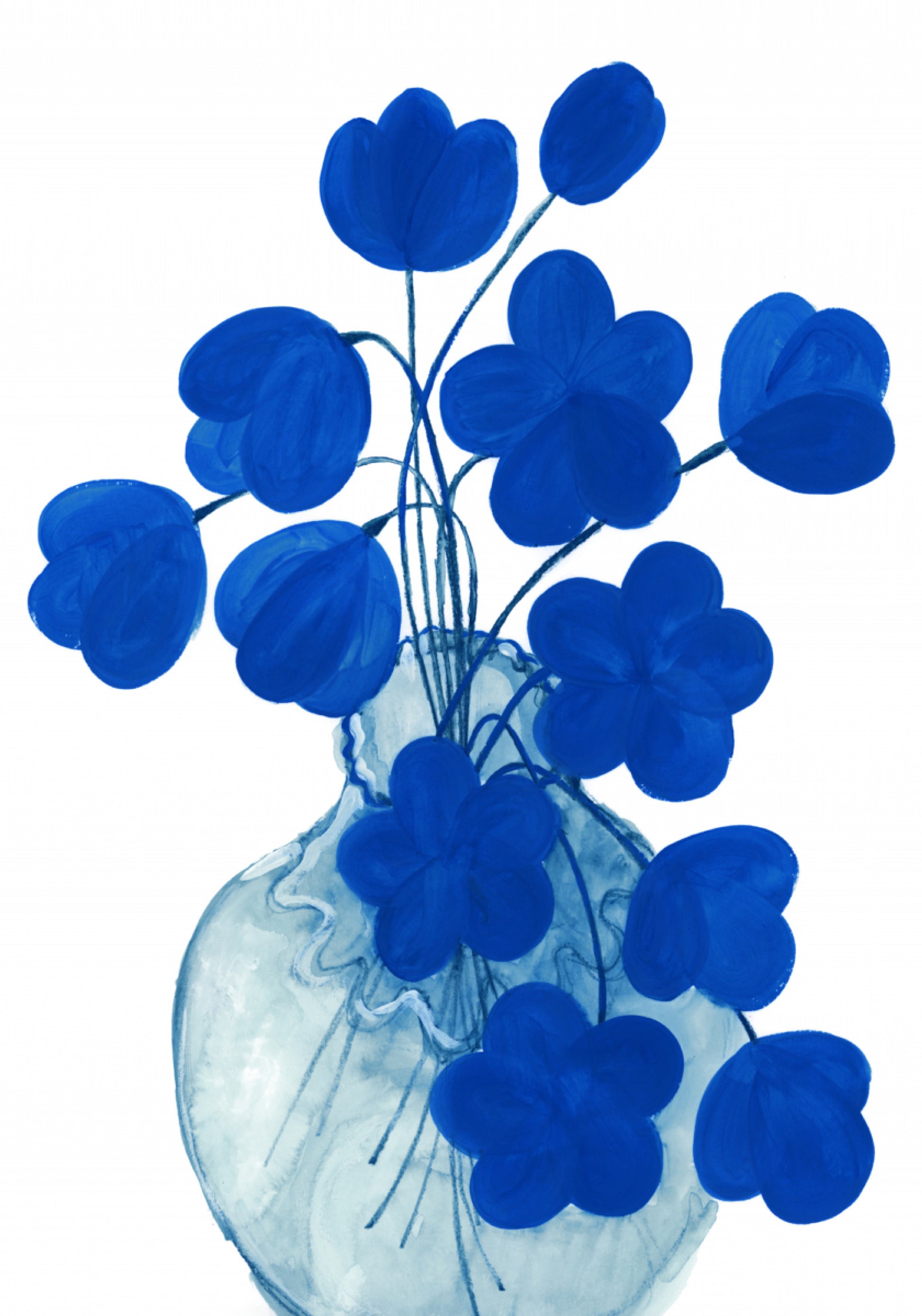 Tiefblaue Blumenvase