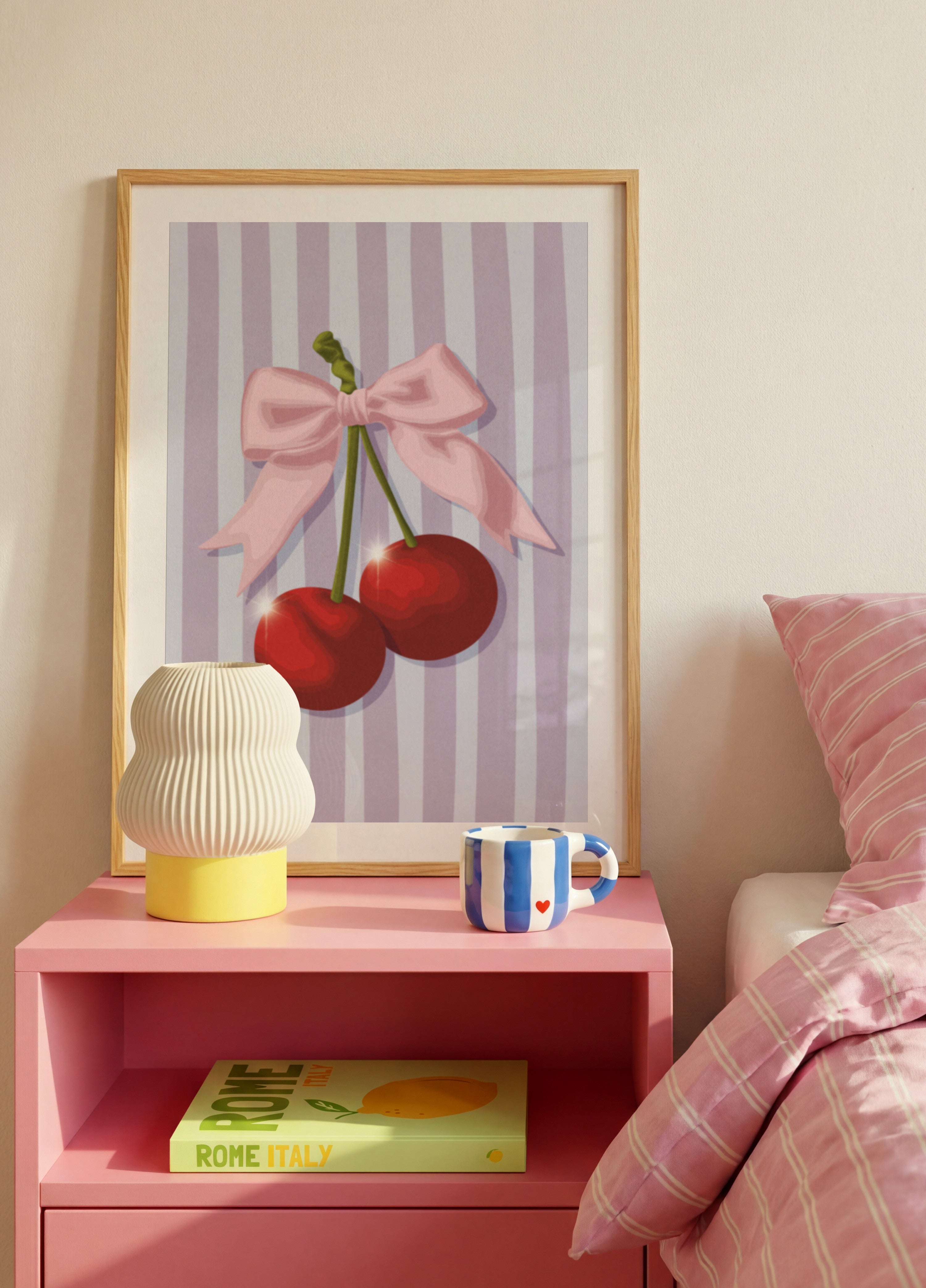Süße rosa Bogenkirschen