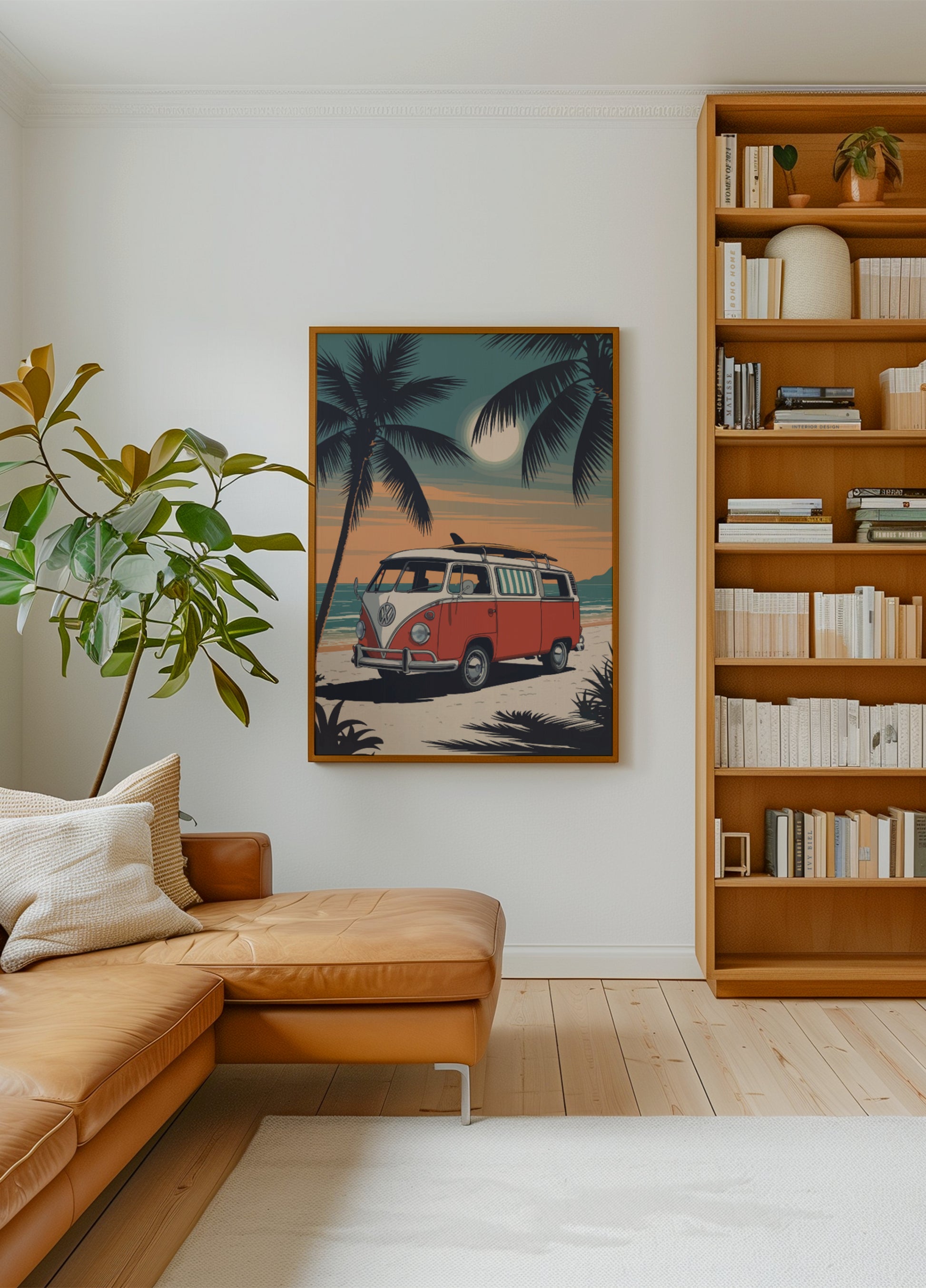 Vintager Strand-Van-Sonnenuntergang