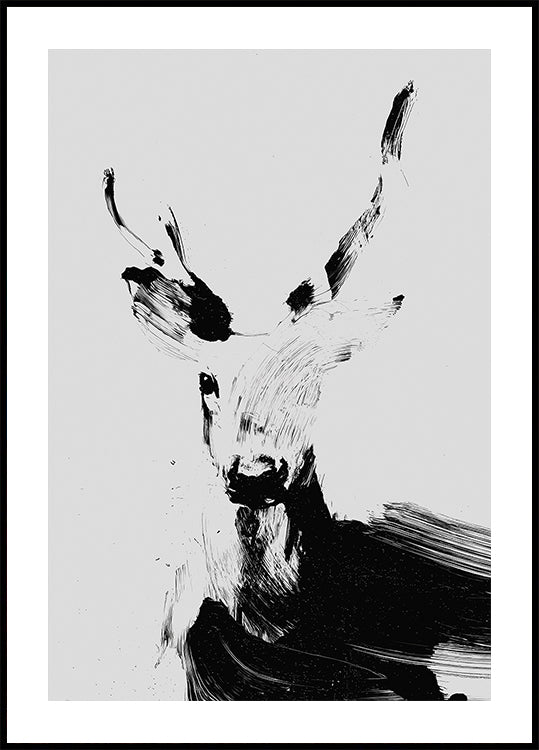 Brushstroke Deer II Plakat - Posterbox